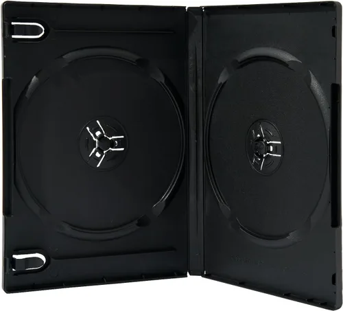 Miniatura 5 de Paquete de 10 fundas Maxtek de 0.551 in, color negro, estándar de doble capacidad para DVD y funda exterior transparente