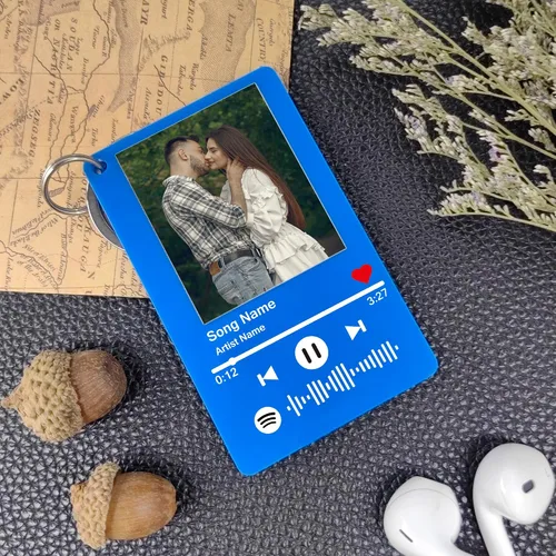Miniatura 24 de Llavero personalizado de Spotify con imagen, llavero acrílico personalizado para fotos, llavero de código de canción de música de Spotify escaneable