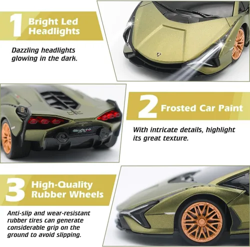 Miniatura 2 de QUN XING Auto a control remoto 1:24 con licencia oficial 2.4GHZ RC Cars Lambo Sport Racing juguete de coche para niños, niños de 4 a 7 años, regalo
