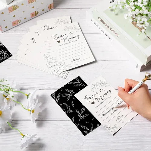 Miniatura 4 de Pajean - 50 tarjetas de memoria para celebrar la vida, caja de tarjetas con ventanas transparentes, caja de memoria para funeral, boda, cumpleaños