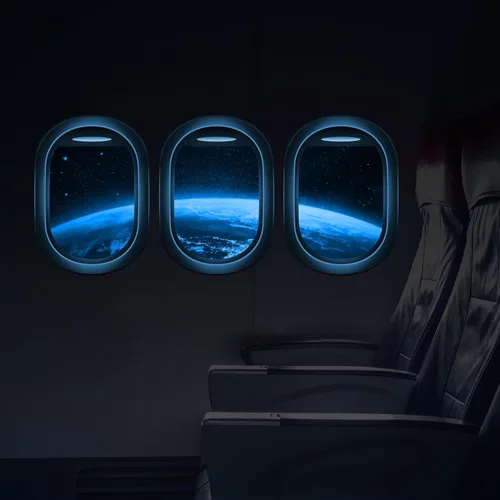 Miniatura 19 de Quanhaigou Calcomanías de luna que brillan en la oscuridad para pared o techo – Calcomanías de pared de luna grande luminosas verdes decoración