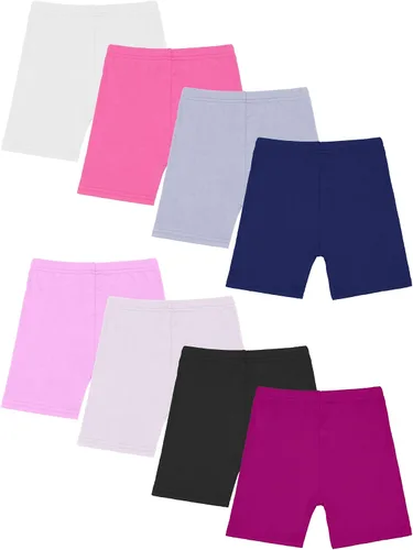 Resinta - Paquete de 8 pantalones cortos de baile para niñas pequeñas, transpirables y seguros, 8 colores