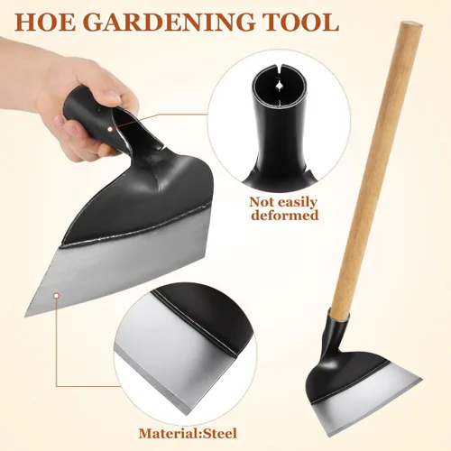 Miniatura 6 de Happyyami Cabezal de azada de jardín de repuesto, herramienta de deshierbe de mano de acero, azada agrícola resistente para excavar, aflojar