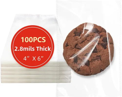Miniatura 9 de DTmasao 1200 bolsas de celofán autosellantes de 4 x 6 pulgadas, bolsas transparentes para galletas, bolsa de celofán resellable para embalaje