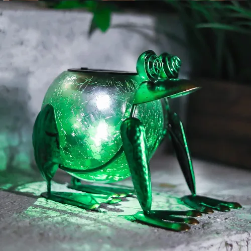 Miniatura 9 de Lámpara solar colgante para aire libre, decorativa, impermeable, rana, LED, lámpara de mesa para patio, jardín