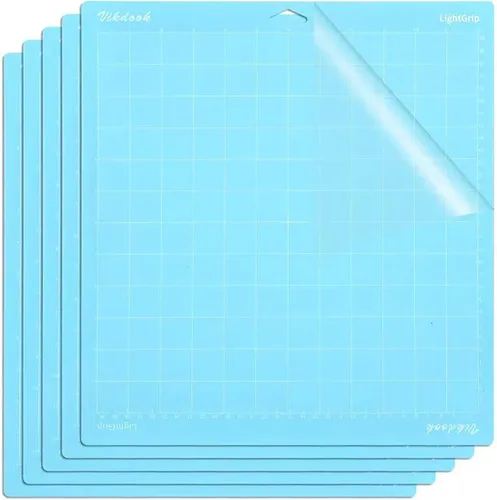 Tapete de corte compatible con Cricut Maker 1/2/3/4 de 12 x 12 pulgadas, adhesivo de agarre ligero para alfombrillas de corte, paquete de 5 azul