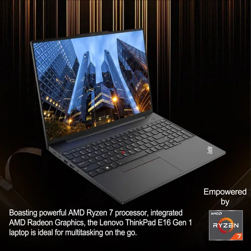Miniatura 3 de Lenovo ThinkPad E16 Gen 1 - Laptop empresarial, pantalla FHD+ de 16 pulgadas, AMD Ryzen 7 7730U, 16 GB de RAM, SSD de 1 TB, teclado retroiluminado