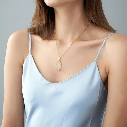 Miniatura 2 de Collar Forget Me Not – Collares de flores prensadas hechas a mano – Flores Forget-Me-Not que simbolizan el verdadero amor y respeto – Gran regalo