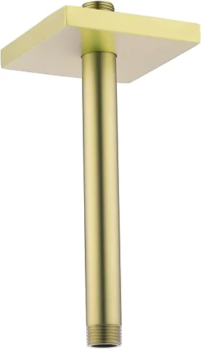 Miniatura 23 de Brazo de ducha montado en el techo de 4 pulgadas, extensión de cabezal de ducha negro mate con escudo único a juego, conexión estándar de 1/2