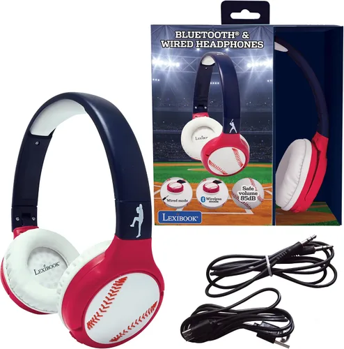 Miniatura 8 de LEXiBOOK - Auriculares inalámbricos recargables 2 en 1 con luces - Sonido estéreo, inalámbrico con cable, plegable, ajustable, luces LED - HPBTKT