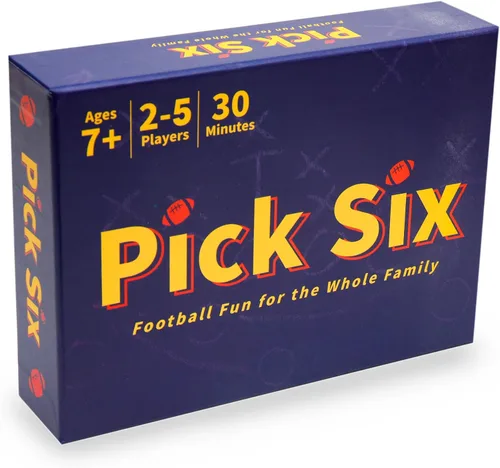 Pick Six – ¡El mejor juego de cartas con temática de fútbol americano! Juego de cartas estratégico para niños y adultos. Ideal para fiestas y noches