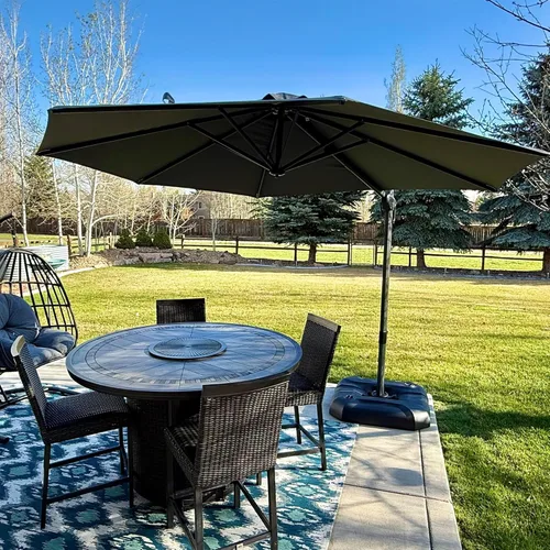 Miniatura 84 de PURPLE LEAF Sombrilla de Patio de 8 Pies para Exteriores Sombrilla Cantilever Cuadrada de Aluminio Sombrilla Offset con Rotación de 360 Grados