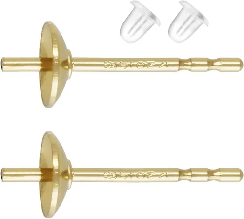 10 piezas Adabele Real 1/20 14K Oro relleno Poste hallazgos 0.118 in Pequeño pegamento en la taza 10 piezas de aretes para bricolaje aretes de