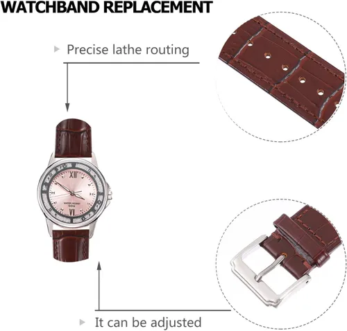 Miniatura 4 de Hemobllo 1 Set Leather Strap Leather Wristband Reloj Inteligente Para Mujer Relojes Inteligentes Para Mujer Replacement Strap Band Reloj Inteligente