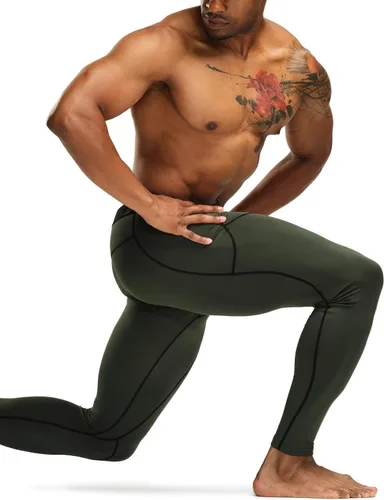 Miniatura 8 de TSLA - Paquete de 1 o 2 pantalones térmicos de compresión para hombre, leggings deportivos y mallas para correr, pantalones para usar como primera