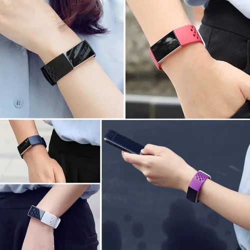 Miniatura 6 de Wepro - Correas de repuesto para bandas, impermeable, con orificios, transpirable, pequeña y grande, para mujeres y hombres, Gris Negro
