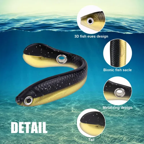Miniatura 2 de Ainiv Bionic - Señuelo de pesca, suave kit de señuelos de pesca biónicos creativos y realistas, accesorio de pesca para agua dulce y salada