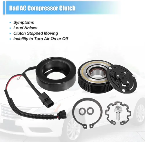 Miniatura 7 de X AUTOHAUX 1 juego de compresor de CA Kit de embrague de bobina de polea de reparación automática Compresores Asamblea para Honda Civic 4CYL 2.0L