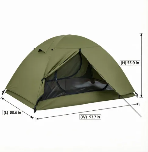 Miniatura 2 de Tienda de campaña domo ultraligera de doble capa impermeable para 2/4 personas de 4 estaciones para mochileros – Configuración fácil,