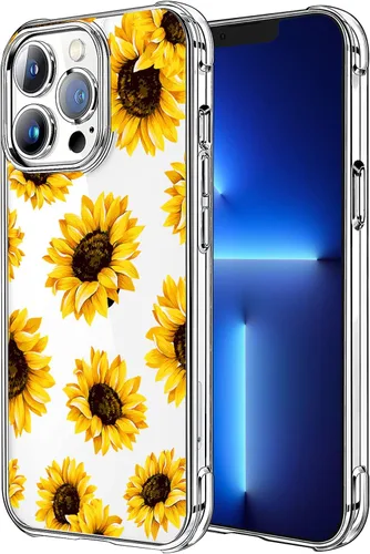 Miniatura 133 de Funda transparente de girasol compatible con iPhone SE 2022 SE 2020 7 8, funda trasera floral para niñas y mujeres, funda protectora transparente
