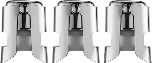 Miniatura 12 de WOTOR Paquete de 3 Tapones de Champán con Conservador de Champán de Acero Inoxidable con Silicona de Grado Alimenticio a Prueba de Fugas Mantiene