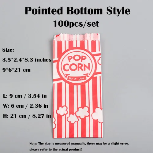 Miniatura 2 de 100 bolsas de palomitas de maíz de 1 onza, bolsas de palomitas de maíz resistentes a la grasa, contenedor de papel desechable para Navidad, Acción