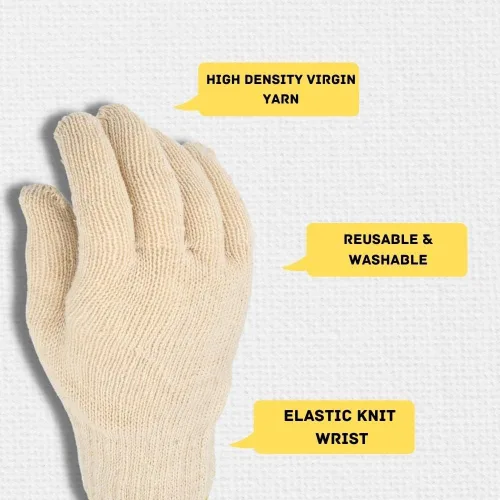 Miniatura 5 de PackagingSuppliesByMail PSBM Cotton String Knit Gloves, Hand Protection Lightweight Work Gloves