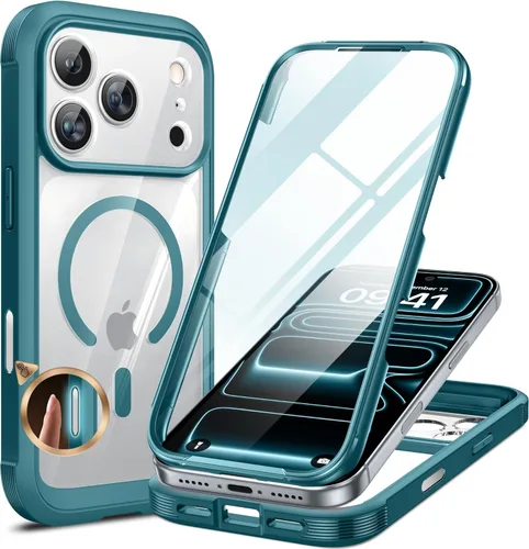 Miniatura 147 de Miracase Funda para iPhone 13 de 6.1 pulgadas, [sin burbujas] funda de teléfono de cuerpo completo con pantalla de vidrio completa integrada, sin