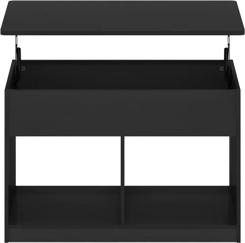 Miniatura 6 de Furinno Jensen - Mesa auxiliar elevable para sala de estar con compartimento oculto, estilo americano