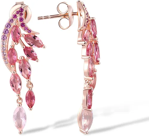 Miniatura 2 de Santuzza Aretes de plata de ley 925 con alas de ángel y plumas de la suerte para mujer