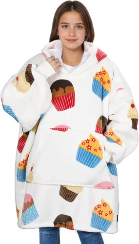 Miniatura 13 de Solaris Zebra - Sudadera con capucha estilo manta para niños con diseño con temática de amor, acogedora y cálida de forro polar Sherpa, para Corazón