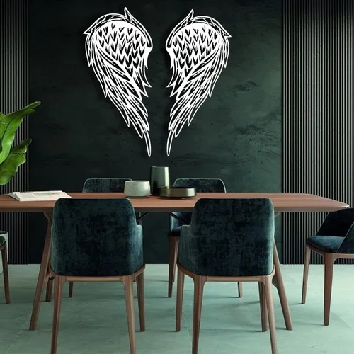 Arte de pared de metal, alas de ángel de metal, decoración de pared de alas de ángel, arte de pared de alas de ángel de metal, aniversario - regalos