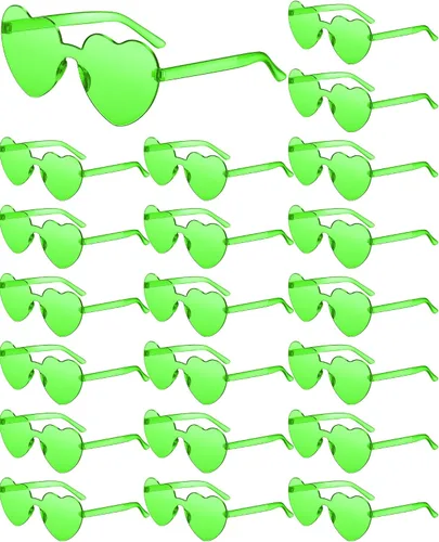 20 pares de lentes de sol sin montura en forma de corazón, lindos lentes de color caramelo sin marco, gafas de moda