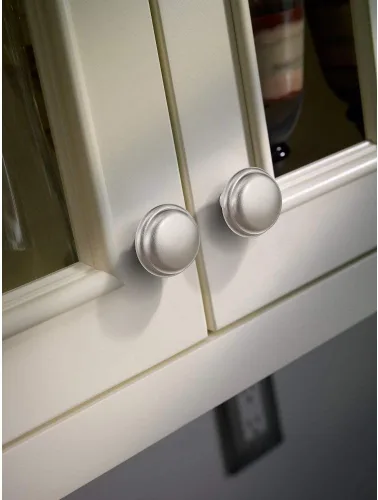 Miniatura 3 de Franklin Brass Paquete de 10 pomos de gabinete de hongos de níquel satinado para cocina, tiradores de cajones, aparadores, puerta de armario