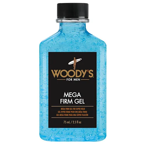 Miniatura 9 de Woody's Gel para el cabello Mega Firm para hombres, fijación fuerte, sin alcohol, sin escamas, gel para el cabello de los hombres para un