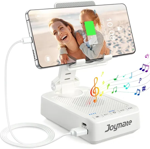 Miniatura 9 de Regalos para hombres y mujeres, soporte para teléfono con altavoz Bluetooth y función de carga, ángulo rotatorio de 360° ajustable, soporte