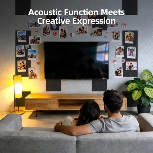 Miniatura 8 de Vieshful Paneles acústicos autoadhesivos, paneles de pared insonorizados de 12 x 12 x 0.4 pulgadas, absorbentes de sonido de alta densidad, paneles