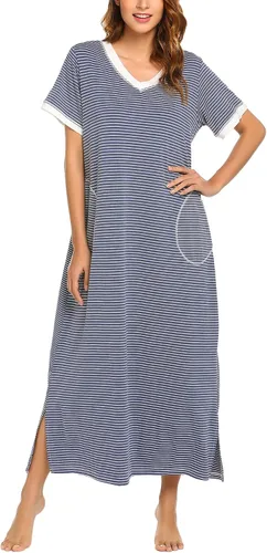 Miniatura 2 de Ekouaer - Camisón largo y de manga corta para mujer