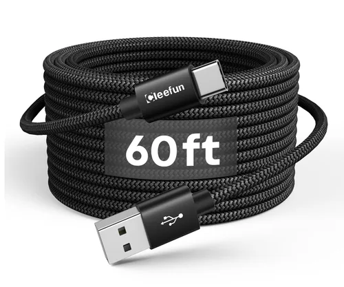 Miniatura 11 de CLEEFUN Cable largo USB C de 20 pies, cable de carga USB a USB-C, cable de carga tipo C de 20 pies para iPhone 16 serie 15, serie Samsung Galaxy