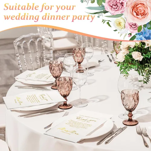 Miniatura 4 de Yeaqee Paquete de 100 servilletas de boda, 2 capas de Mr & Mrs para cena, servilletas doradas para recepción, toallas decorativas desechables