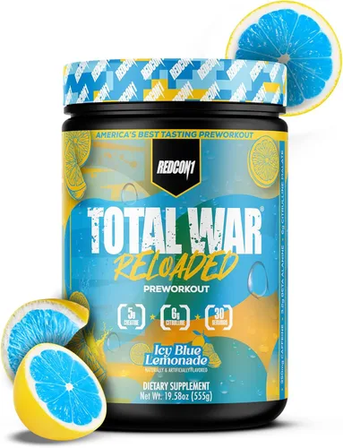 Miniatura 22 de REDCON1 Total War - Suplemento para antes del entrenamiento, Uva - Preentrenamiento con cafeína de acción rápida para hombres + mujeres con beta