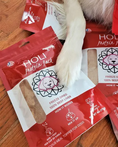 Miniatura 8 de HOLI Alimento para perros liofilizado - Paquete de 3 unidades de 2 onzas (hígado de res, pechuga de pollo, salmón) Mezcla en potenciador de sabor
