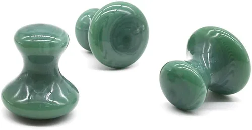 Miniatura 4 de 2 piezas Gua Sha herramientas faciales raspando tabla de masaje de hongos cara Jade piedras de belleza masajeador raspador para cuidado de la piel