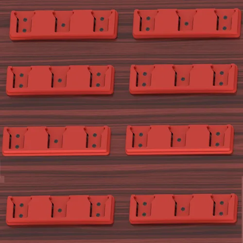 Miniatura 5 de Soporte de batería para batería Milwaukee 18 18V, montaje de 3 ranuras herramienta de garaje a granel, soporte para Milwaukee para furgoneta de Rojo