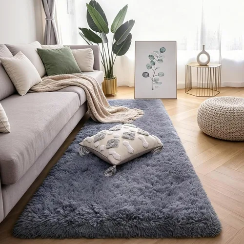 Miniatura 54 de KCHOWUA Alfombras Esponjosas y Peludas de Unicornio para Dormitorio de Niñas, 3x5 pies Lavable Antideslizante Alfombra de Área Shag Peluda para Sala