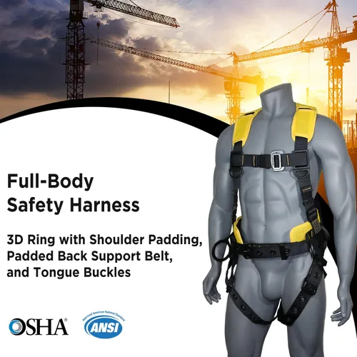 Miniatura 19 de Kit de arnés de protección contra caídas cómodo AFP Demon – Arnés de seguridad de cuerpo completo OSHA/ANSI PPE para trabajo de construcción
