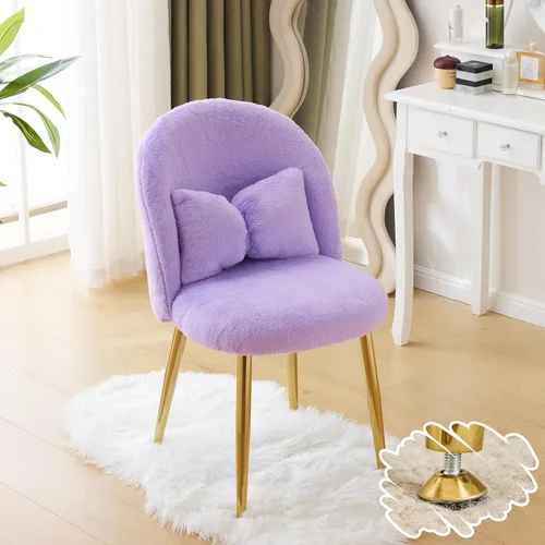 Miniatura 10 de VINGLI Silla de Maquillaje de Pétalo con Respaldo, Silla de Escritorio Linda para Niñas Sin Ruedas, Silla de Comedor Moderna, Pequeña Silla