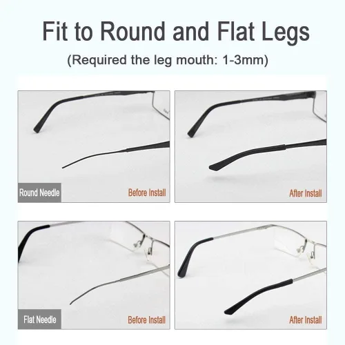 Miniatura 6 de 12 pares de puntas de silicona antideslizantes para las orejas, funda de tubo, puntas de repuesto suaves solo para lentes de sol de alambre delgado
