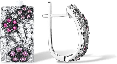 Miniatura 2 de Santuzza Aretes colgantes de plata de ley 925 con circonita cúbica para mujer