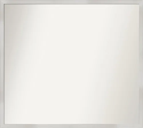 Miniatura 243 de Amanti Art Espejo de baño plateado para sobre el fregadero, 33 x 45 pulgadas, espejo de tocador rectangular blanco plateado y plateado, marco